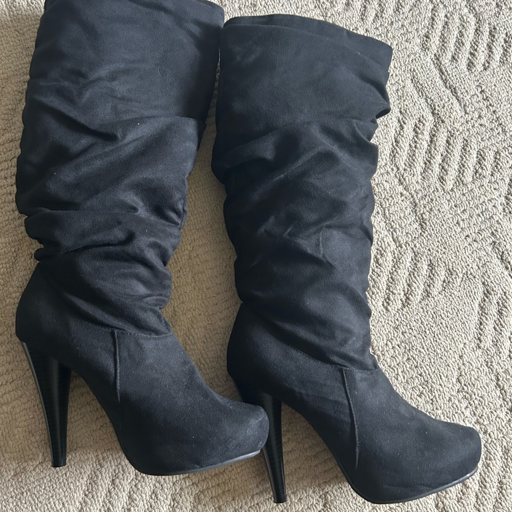 Michael Antonio Black Heeled Boots with Stiletto Heel